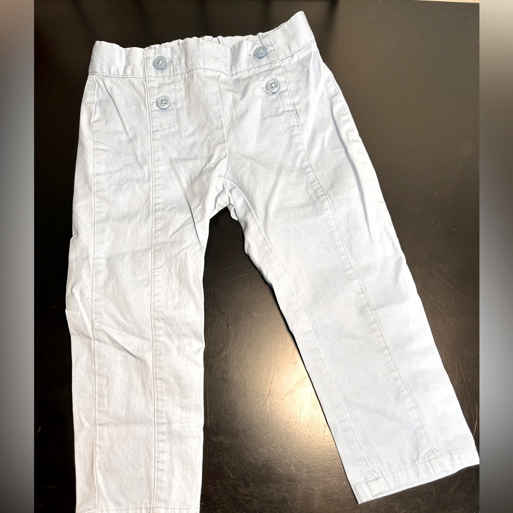 Light blue button front Janie and Jack girl pants 2T